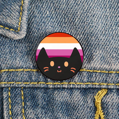 Lapel teacher tote Bag backpacks Badge Cartoon gift Pines Brooch for women Non Binary Pride cat Pins Custom cute Pines Shirt