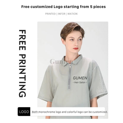Short Sleeve Dog Grooming Clothing Summer Pet Groomer Work Clothes Waterproof Pet Shop Uniform Hair Salon Smock Hairdresser Robe