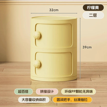 Modern Simple Home Bedroom Bedside Table Nightstands Creative Round Storage Locker Cabinet Nightstand Side Tables Furniture