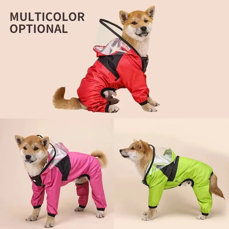 T Pet Dog Raincoat The Dog Face Pet Clothes Jumpsuit Waterproof Dog Jacket Dogs Water Resistant Clothes for Dogs Pet Coat