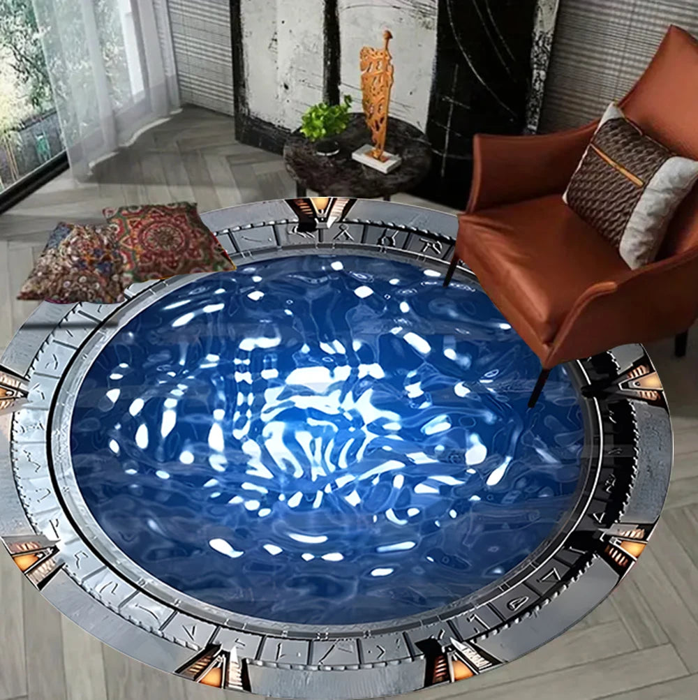 Galaxy-Inspired Round Rug Soft Non-Slip Floor Mat for Living Room Bedroom or Nursery Cozy Sci-Fi Themed Decor  Rugs Living Room