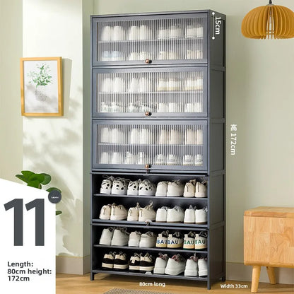 Shoe cabinet multi-layer storage rack household simple door entry balcony indoor large-capacity dust-proof shoe rack