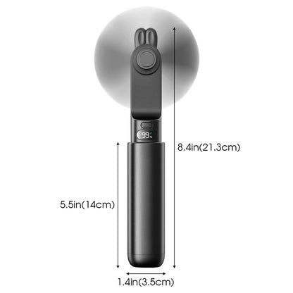 Portable Fan Mini Cute Handheld Fan LED Display USB 2000mAh Recharge Hand Held Small Pocket Fan with Power Bank Feature