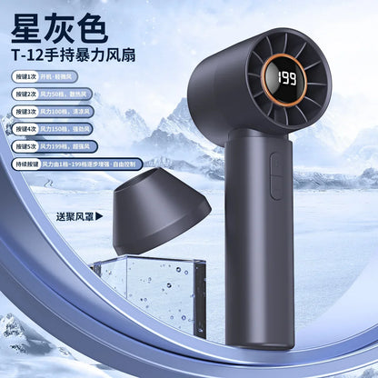 Portable Handheld Fan 120 Wind Speeds Mini Bladeless Hand Fan USB Rechargeable Highspeed Fans Camping Electric Fans Air Cooler