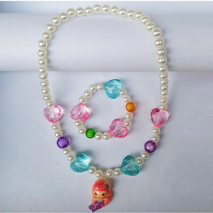 children's necklace three-piece set unicorn necklace rainbow necklace mermaid necklace