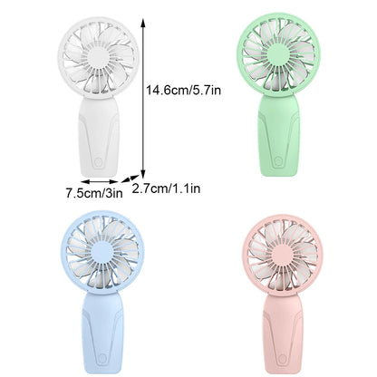 Portable Handheld Mini Fan, USB Rechargeable Small Pocket Fan for On-The-Go, Cute ABS Lightweight Design, Personal Cooling