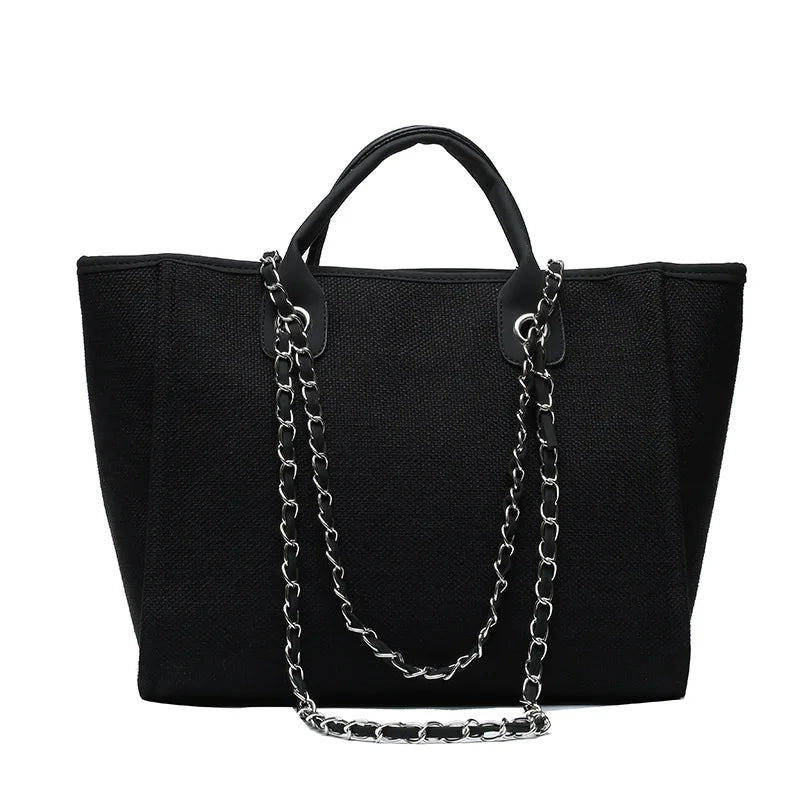 2025 Female Large Capacity New European American Bucket Bag Handheld Single Shoulder Diagonal Cross Chain Tote Bag