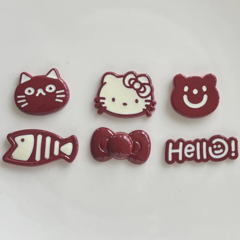 New Hello Kitty Shoes Accessories For Clogs Cute And Stylish Removable Decorations for Clogs And Sandals