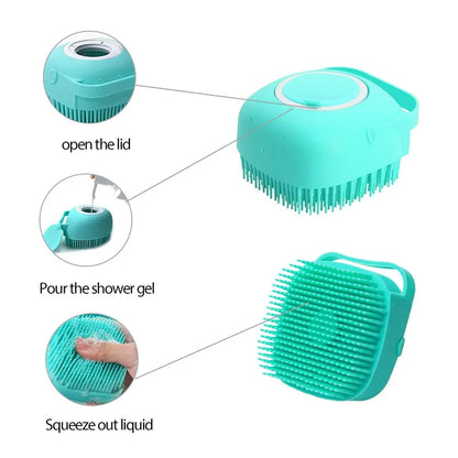 Bath Massage Brush Pet Massage Brush Bathroom for Dogs and Cats Shower Grooming Tool