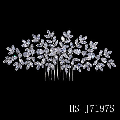 New Luxury Zirconia Bridal Hair Comb Sparkling Handmade Hair Comb for Women Wedding Headpieces Jewelry Accessories