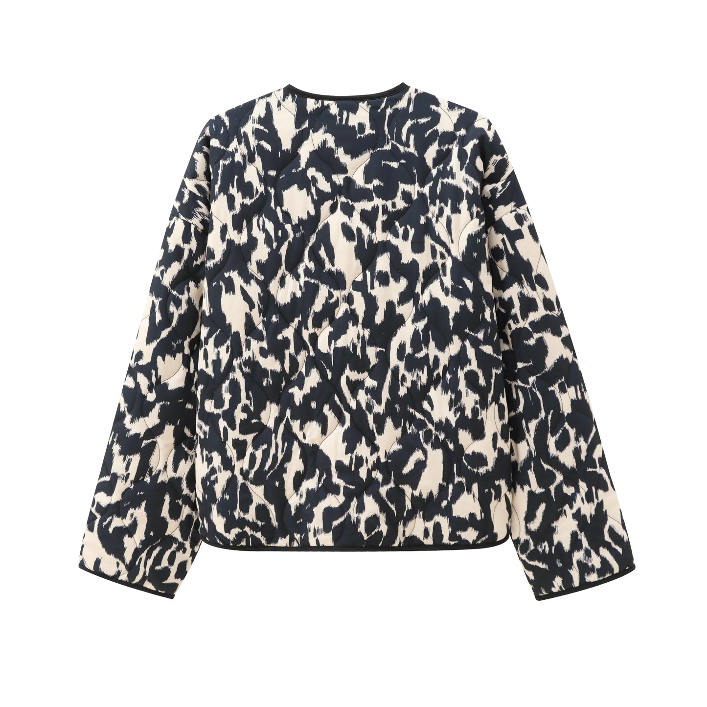 Women Animal Print Quilted Leopard Vintage Woman Jacket Y2K Pocket Ladies Outfit Autumn Winter Girls Chic Clothes 8110/506