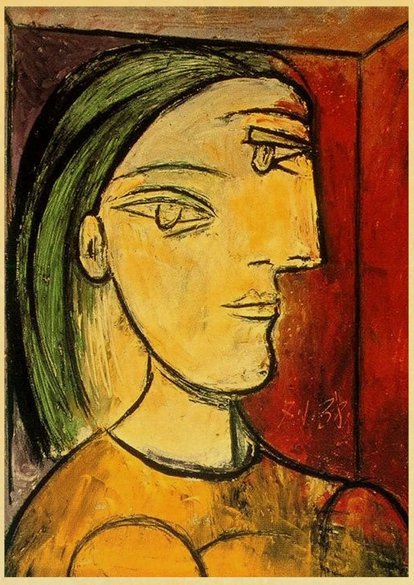 Abstract Painting Pablo Picasso Exhibition Kraft Paper Poster Art Prints Museum Modern Gallery Wall Picture Home Room Decor Gift