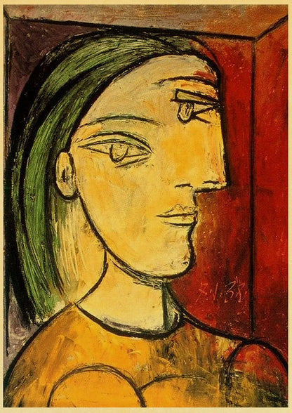 Abstract Painting Pablo Picasso Exhibition Kraft Paper Poster Art Prints Museum Modern Gallery Wall Picture Home Room Decor Gift