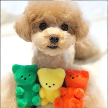 Cute Small Dog Squeaky Toys for Small Dogs Puppy Bear Shaped Squeak Toy for Cat Dogs Pet Supplies Pomeranian Teddy Shih Tzu Pug