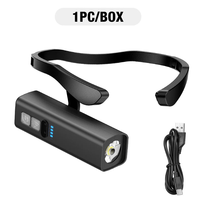 2025 Ear Clip Headlamp– Bright LED Headlight, Rechargeable Waterproof Head Flashlight for Fishing Hiking Running Cycling Outdoor