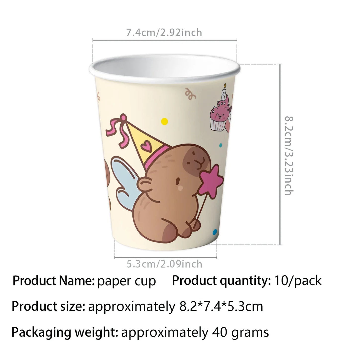 Cute Capybara Birthday Decorations Balloons Backdrop Tablecloth Stickers Cups Plates for Baby Shower Kids Event Party Supplies
