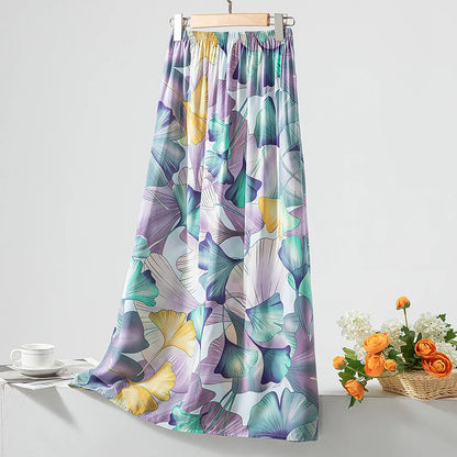 New 2024 Elegant Women Tulle Skirt Korean Fashion Boho Floral A Line Ladies Pleated Skirt Summer Chic High Waist Party Vestidos