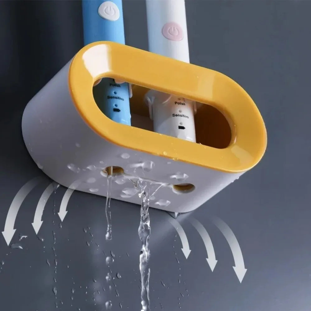 Toothbrush Stand Oral B Brush Holder Bathroom Accessories Electric Toothbrush Holder Double Hole Wall Toothbrush Organizer