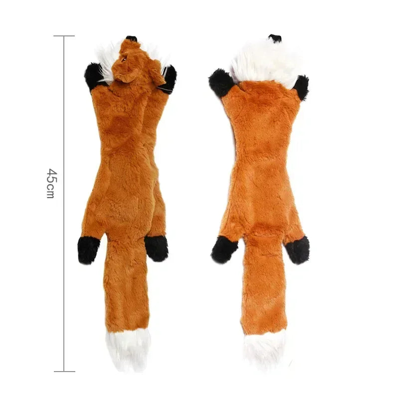 Cute Plush Squeak Toys Pet Wolf Rabbit Animal Plush Toys Dog Chew Whistling Involved Squirrel Dog Toy Funny Pet Products