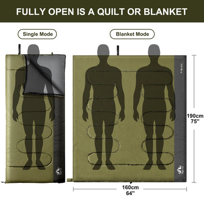 Night Cat 3 Season Sleeping Bag Lightweight Double Outdoor Camping Quilt Adult Backpacking Quilt Cotton