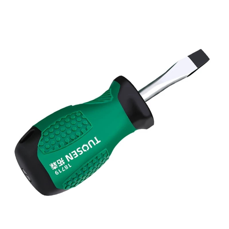 Stubby Screwdriver Lightweight Slotted Cross Screwdriver Bit Telescopic Screwdriver with Magnetic for Repairing Works