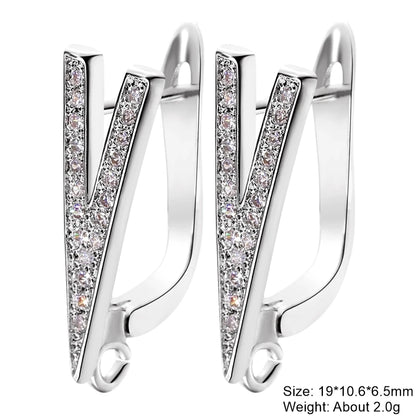 Juya 18K Gold Silver Plated Fastener Bales Fixture Earring Hook Locks For DIY Women Fashion Crystal Agate Charms Earrings Making