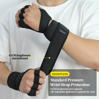 Gym Gloves with Wrist Wrap, Full Protection, Super Breathable Weight Lifting Workout Gloves Exercise Cross Training Cycling