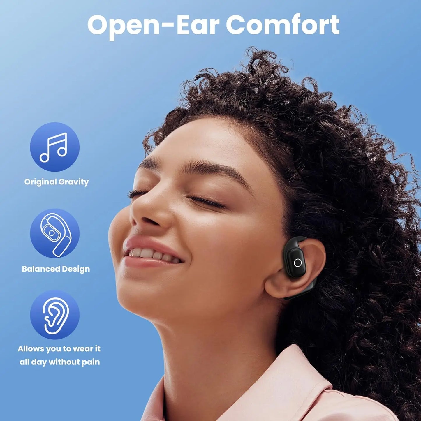 2026 New Open Ear OWS Earphones Bluetooth 5.4 Wireless Headphones HiFi Sound Headset Touch Control TWS Earbuds 60 Hours Playback