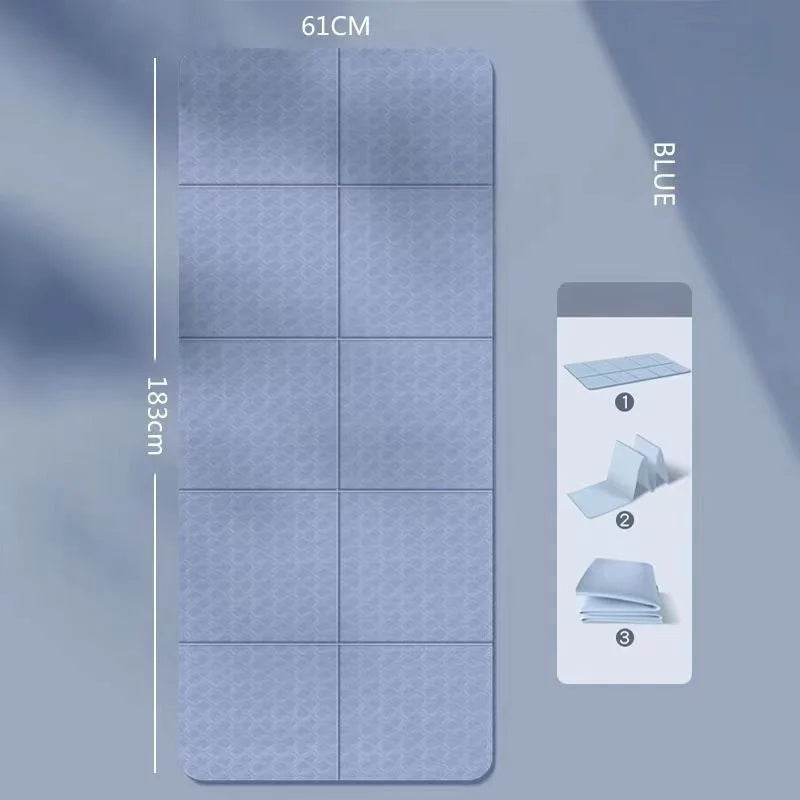 Foldable Yoga Mat Portable Thickened Fitness Mat For Pilates And Floor Exercises Double-sided Non-slip Nap Mat