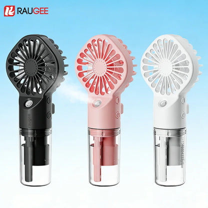 Portable Water Mist Fan Mini Handheld Spray Fan USB Rechargeable Humidifier Fan 4 Speeds Powerful Wind Outdoor Personal Hand Fan