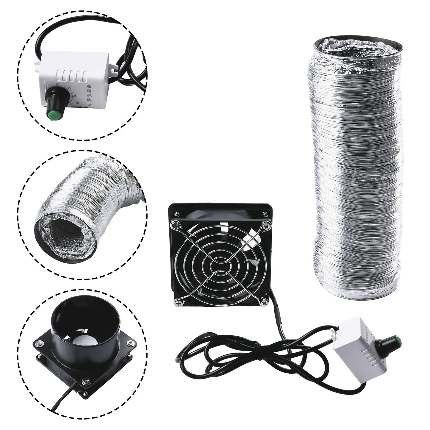 Smoke Absorber Fume Extractor Fan Pipe Duct Exhuast Fan USB Adjustable Speed Smoke Absorber Accessories Range Hood Accessories