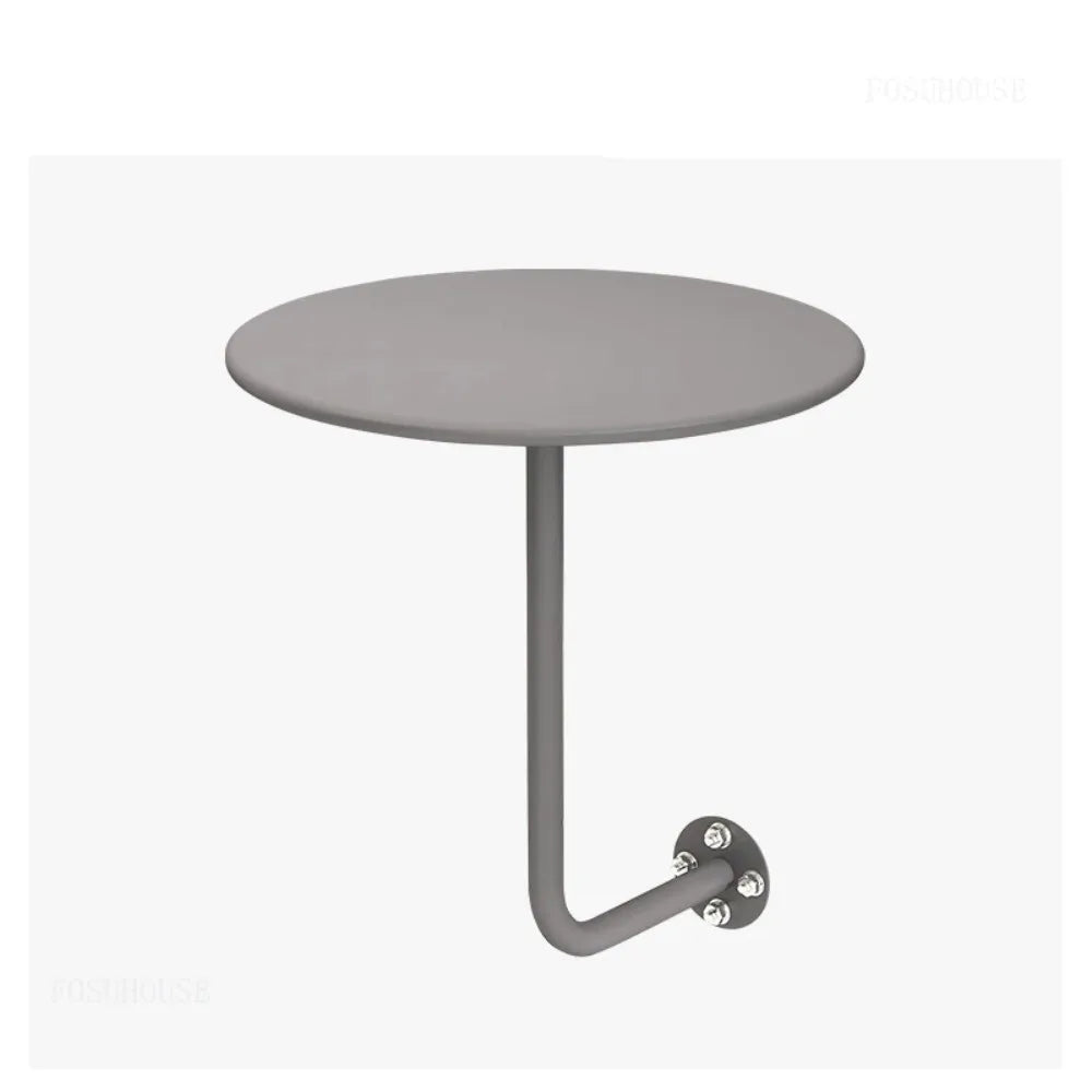 Wall Mounted Coffee Table, Round Floating Side Table, Metal Space Saving End Table for Living Room Bedroom Balcony Cafe