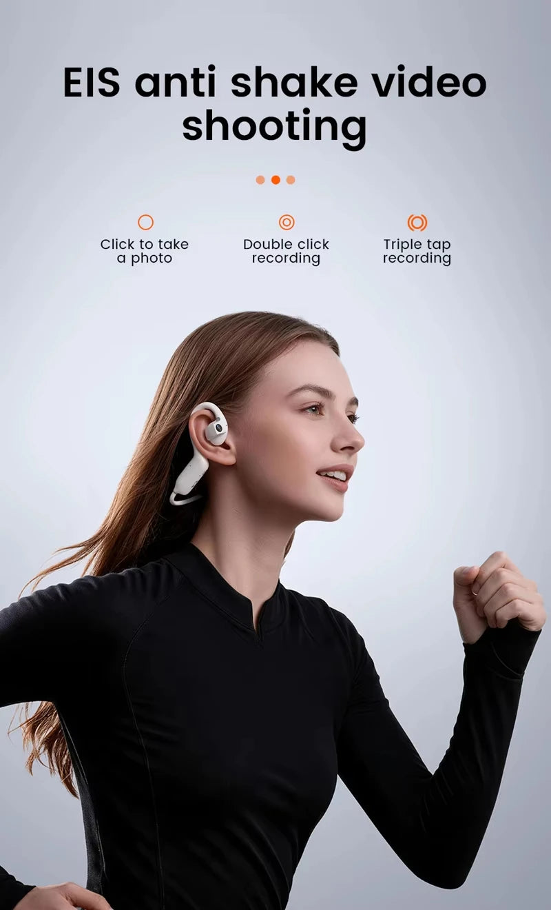 Lenovo 4K Smart Headphones 8MP Camera Translation Chat WIFI Video Recording Bluetooth 5.4 Sports Earphones for Sports Cycling