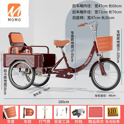 Tricycles for elderly people, pedals, pedals, variable speed bicycles for elderly people, rickshaws for transportation,