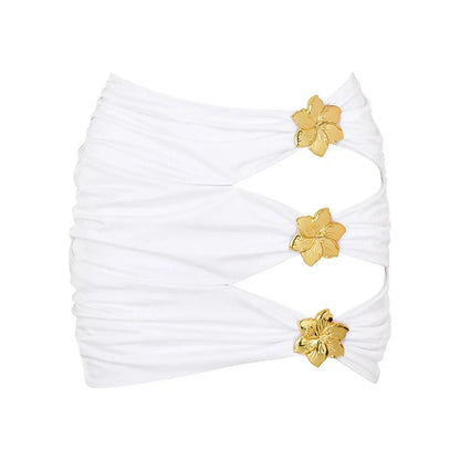 Sexy Starfish Bikini Set With Skirt Women Two-Pieces Swimsuit 2025 New High Fork Skirt Set Biquini Swimwear For Girl Clothing