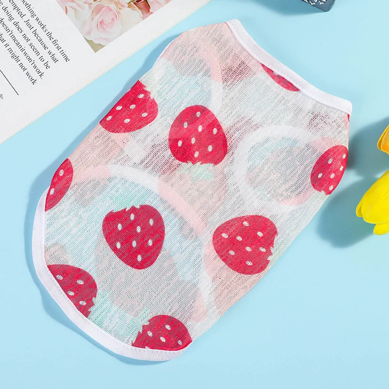 조끼Pet Clothing Original Cartoon Cute Summer Westernized Cat and Dog Clothing Thin Ventilate Sweatshirt Pet Clothing Cotton Print