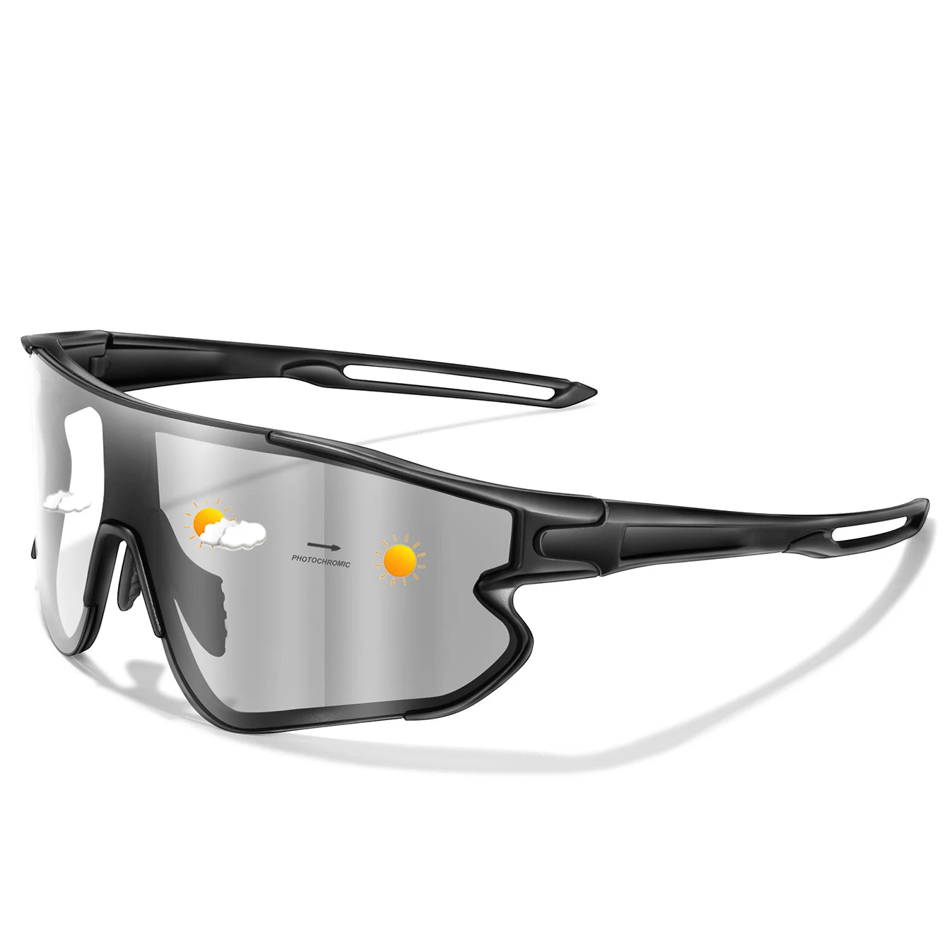 Men Women Photochromic Motorcycle Glasses Outdoor Sports Big Frame Windproof Cycling Running Hiking Goggles