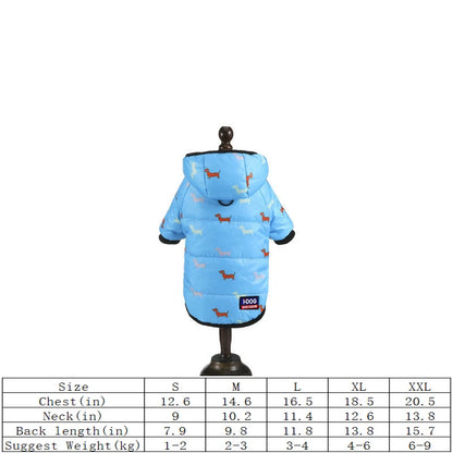 Hot selling pet clothing hooded cotton coat cat and dog clothes thickened warm pet clothes in autumn and winter