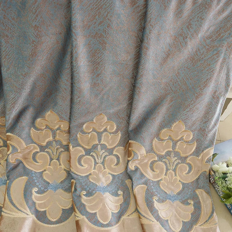 European-style curtains for living room dining room bedroom Chenille luxury high-end blackout embroidery extravagance retro new