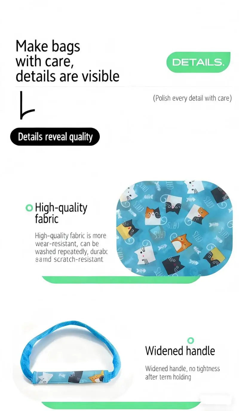 Homefish Reusable Shopping Bag Nylon Foldable Grocery Bag Creative Eco-Friendly Tote Bag Lightweight and Durable