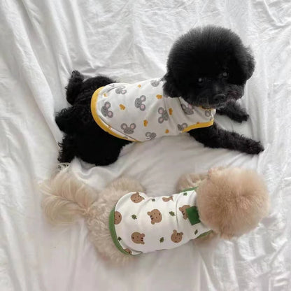 Pet Dog Clothes Puppy Summer Vest Thin Pomeranian Jumper Bear Print T-shirt Teddy Cartoon Clothing Dog Products Xs-xl