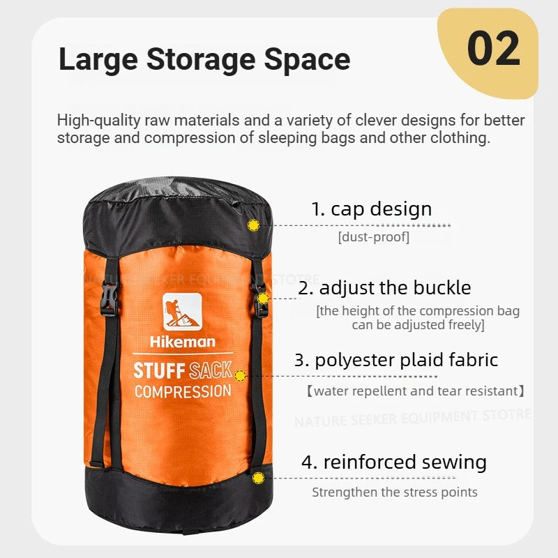 HIKEMAN Compression Stuff Sack for Sleeping Bag Outdoor Camping Backpacking Hiking Gear Storage Bags