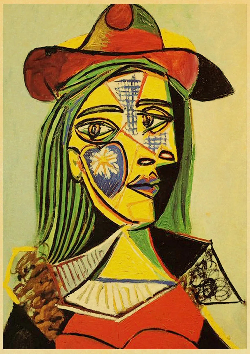 Abstract Painting Pablo Picasso Exhibition Kraft Paper Poster Art Prints Museum Modern Gallery Wall Picture Home Room Decor Gift