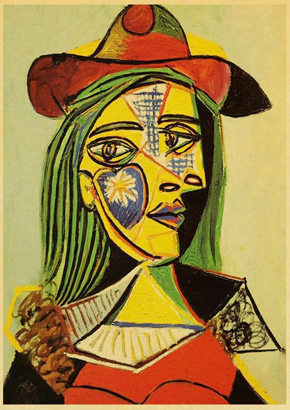 Abstract Painting Pablo Picasso Exhibition Kraft Paper Poster Art Prints Museum Modern Gallery Wall Picture Home Room Decor Gift