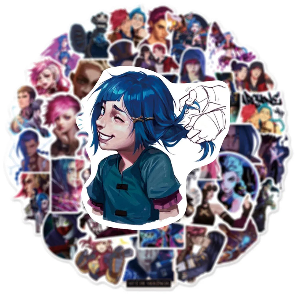 10/30/50pcs Cool Cartoon Arcane Game Stickers Anime DIY Phone Case Guitar Notebook Bike Car Waterproof Sticker Decal for Kid Toy