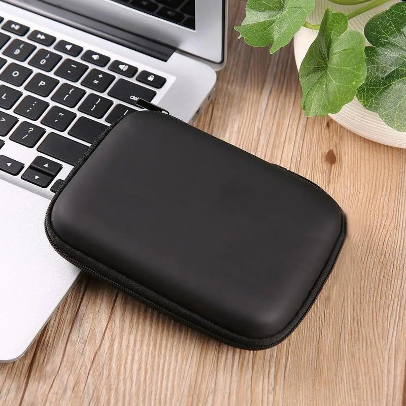 2.5 Hard Disk Case Portable HDD Protection Bag for External 2.5 inch Hard Drive/Earphone/U Disk Hard Disk Drive Case Black