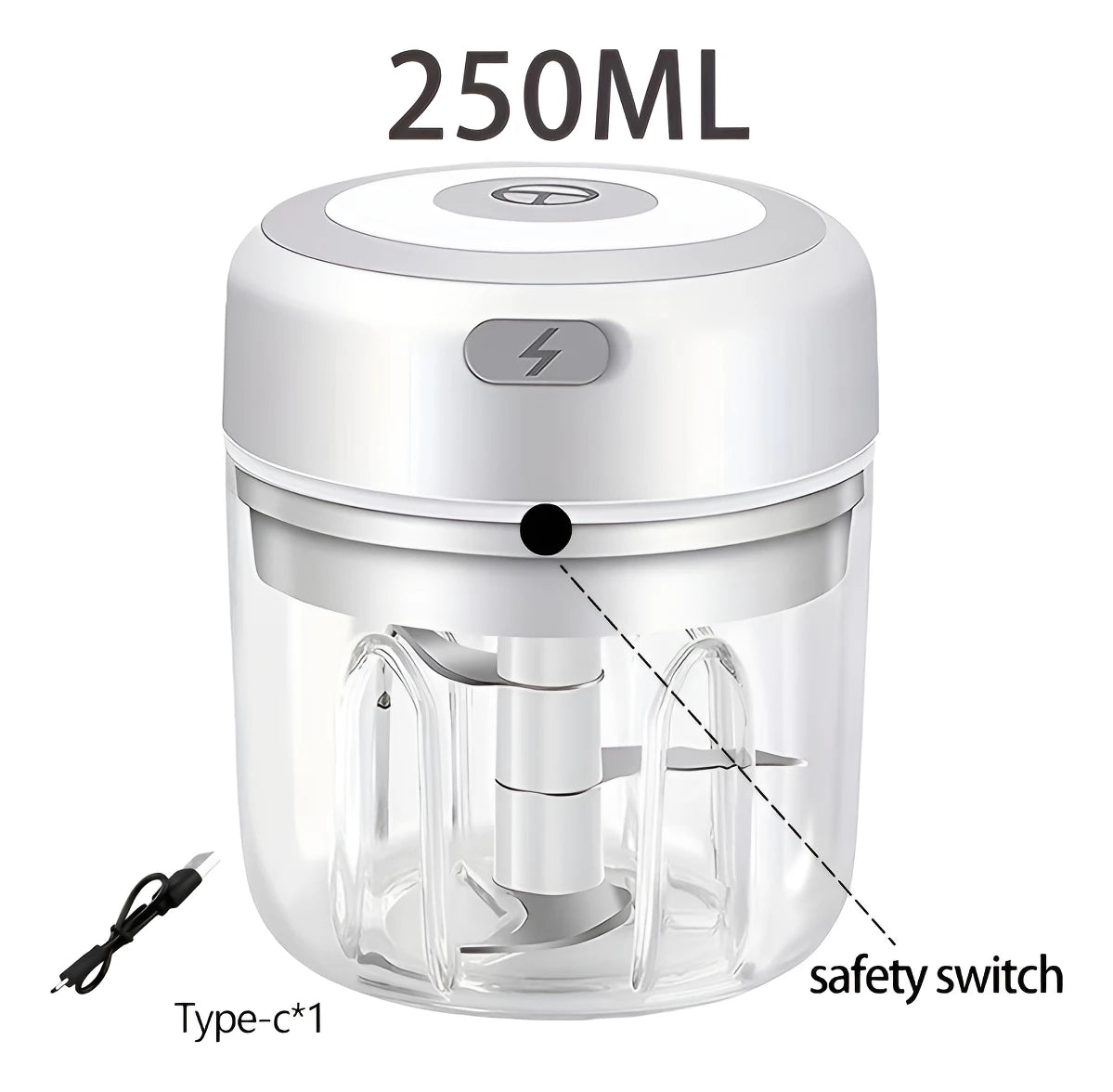Meat Grinder, Vegetable Chopper, Electric Garlic Chopper, USB Rechargeable Mini Chopper, Small Food Processor, Vegetable Mixer