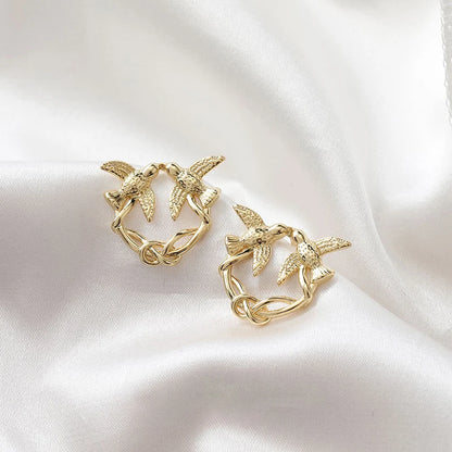 1Pair Fashion Trend Charm Creative Lovebirds Earrings Cute Simple Handmade Earrings For Women Girls Jewelry Accessories Gifts