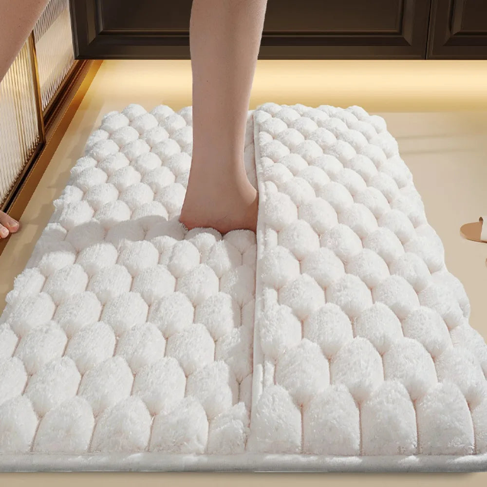 Practical Anti-slip Bath Mat Soft Washable Bathroom Floor Mat Household Water Absorption Floor Rug Bathroom Decor