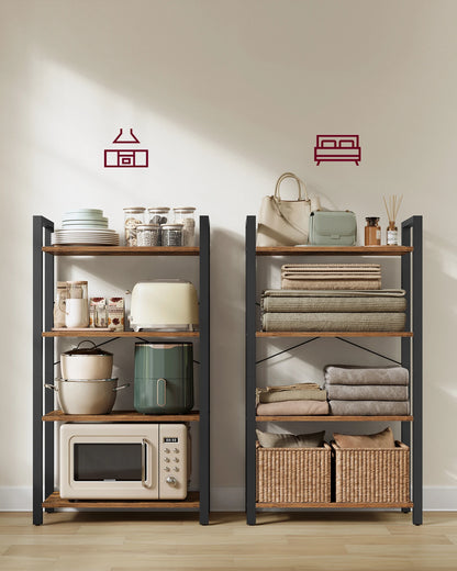 VASAGLE bookcase, stand rack, 120/153/186 cm, with 4/5/6 levels